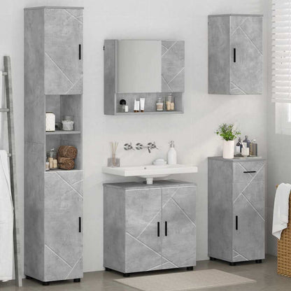 Badezimmermöbel-Set 5 stk. Betongrau 61 x 35 x 64 cm