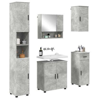 Badezimmermöbel-Set 5 stk. Betongrau 61 x 35 x 64 cm