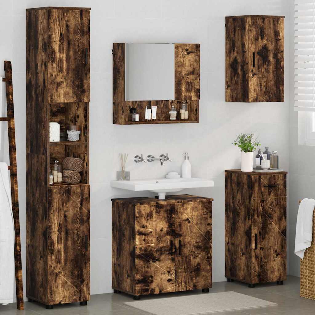 Badezimmermöbel-Set 5 stk. Räuchereiche 61 x 35 x 64 cm