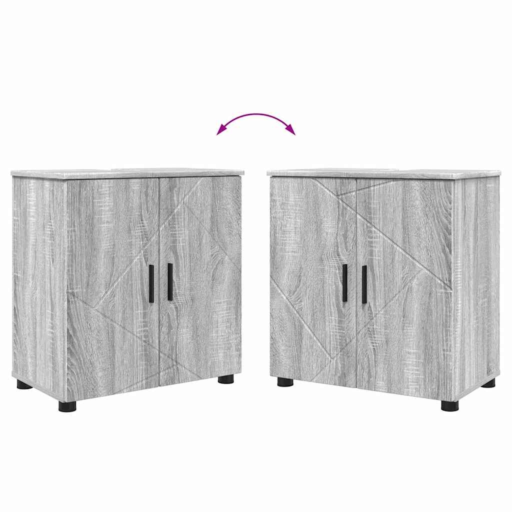 Badezimmermöbel-Set 5 stk. Graues Sonoma 61 x 35 x 64 cm