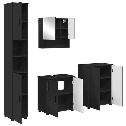 Badezimmermöbel-Set 4 stk. Schwarz 61 x 35 x 64 cm