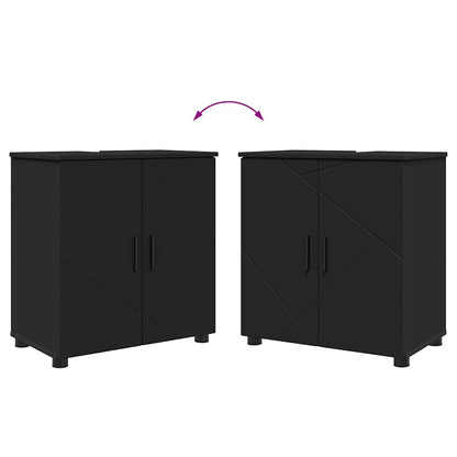 Badezimmermöbel-Set 4 stk. Schwarz 61 x 35 x 64 cm
