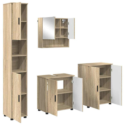 Badezimmermöbel-Set 4 stk. Sonoma-Eiche 61 x 35 x 64 cm