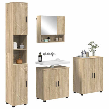 Badezimmermöbel-Set 4 stk. Sonoma-Eiche 61 x 35 x 64 cm