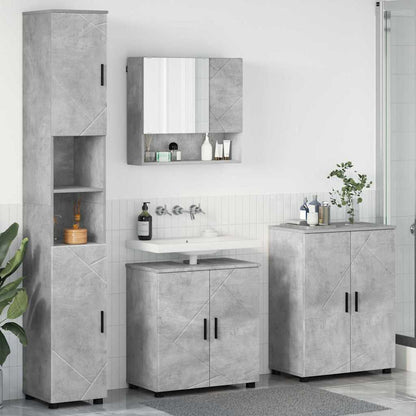 Badezimmermöbel-Set 4 stk. Beton Grau 61 x 35 x 64 cm