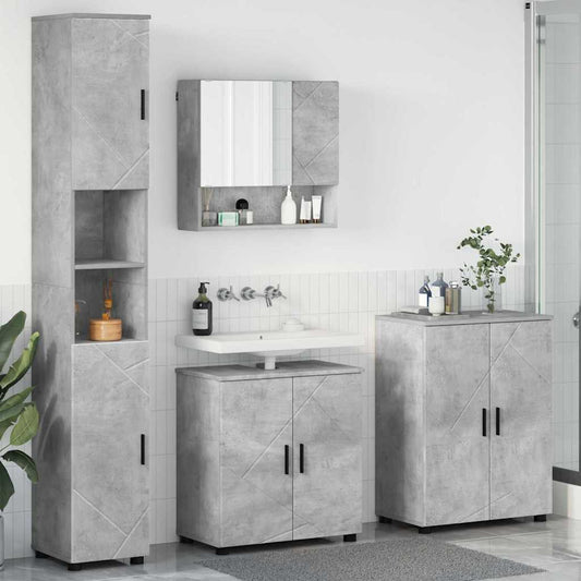 Badezimmermöbel-Set 4 stk. Beton Grau 61 x 35 x 64 cm