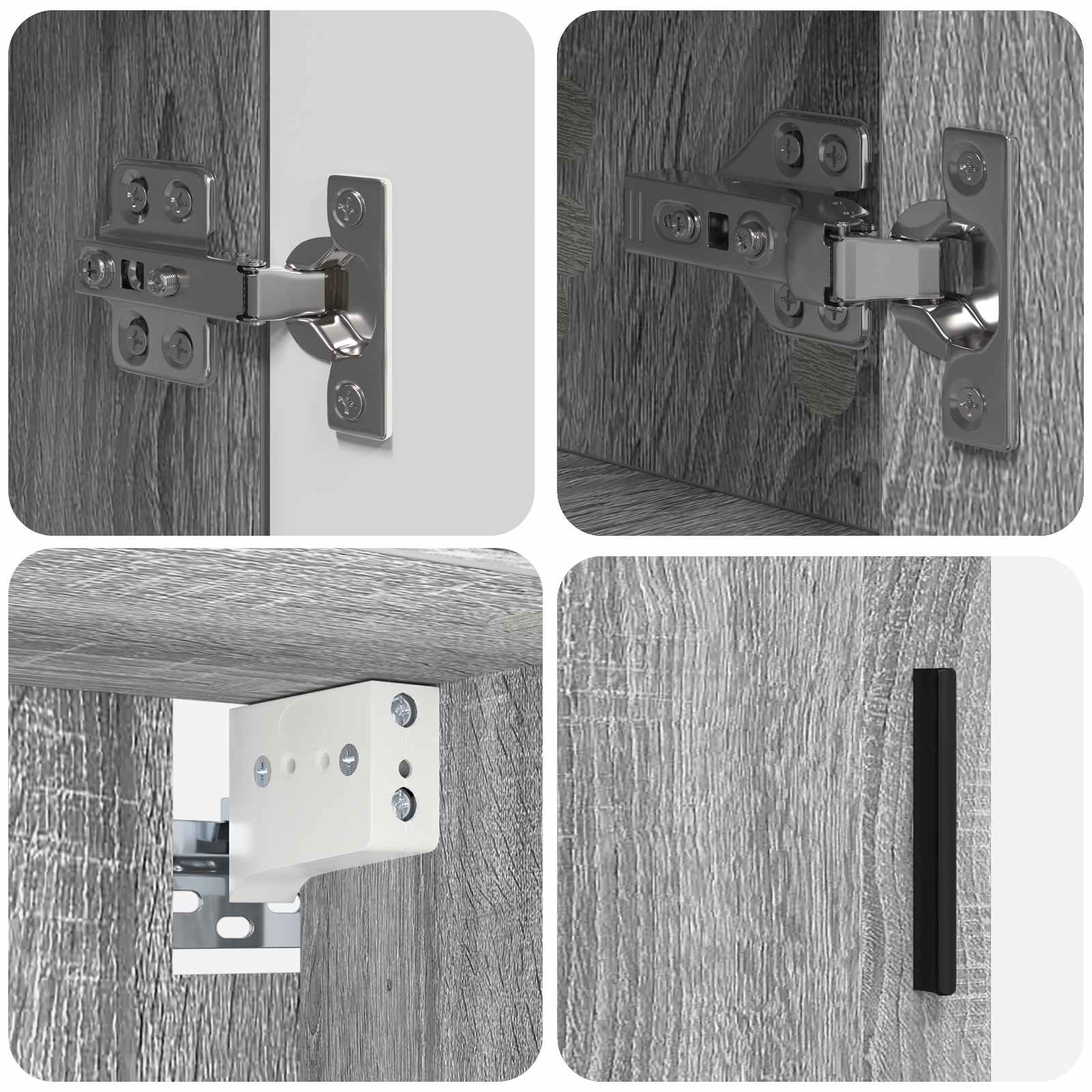 Badezimmermöbel-Set 4 stk. Graues Sonoma 61 x 35 x 64 cm