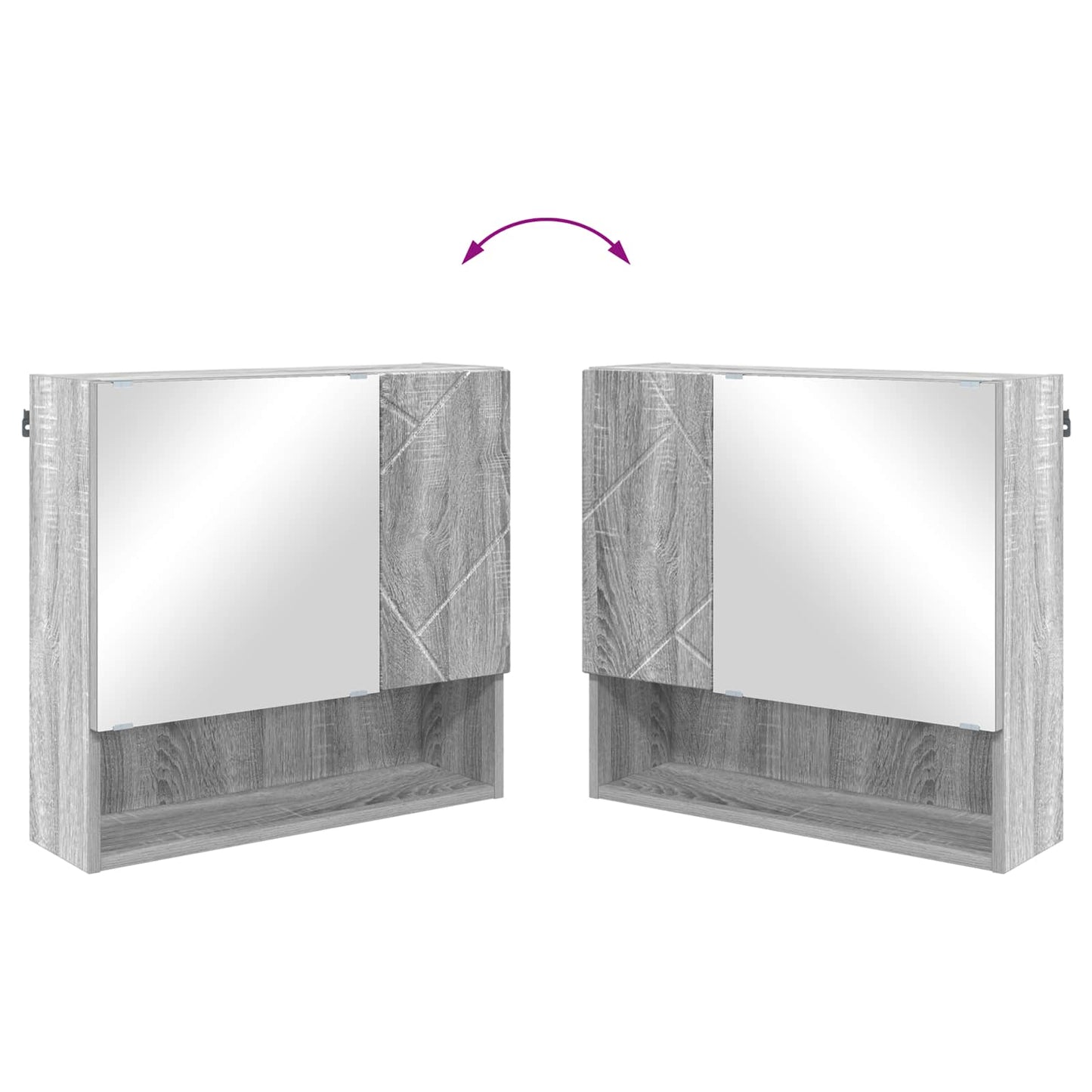 Badezimmermöbel-Set 4 stk. Graues Sonoma 61 x 35 x 64 cm