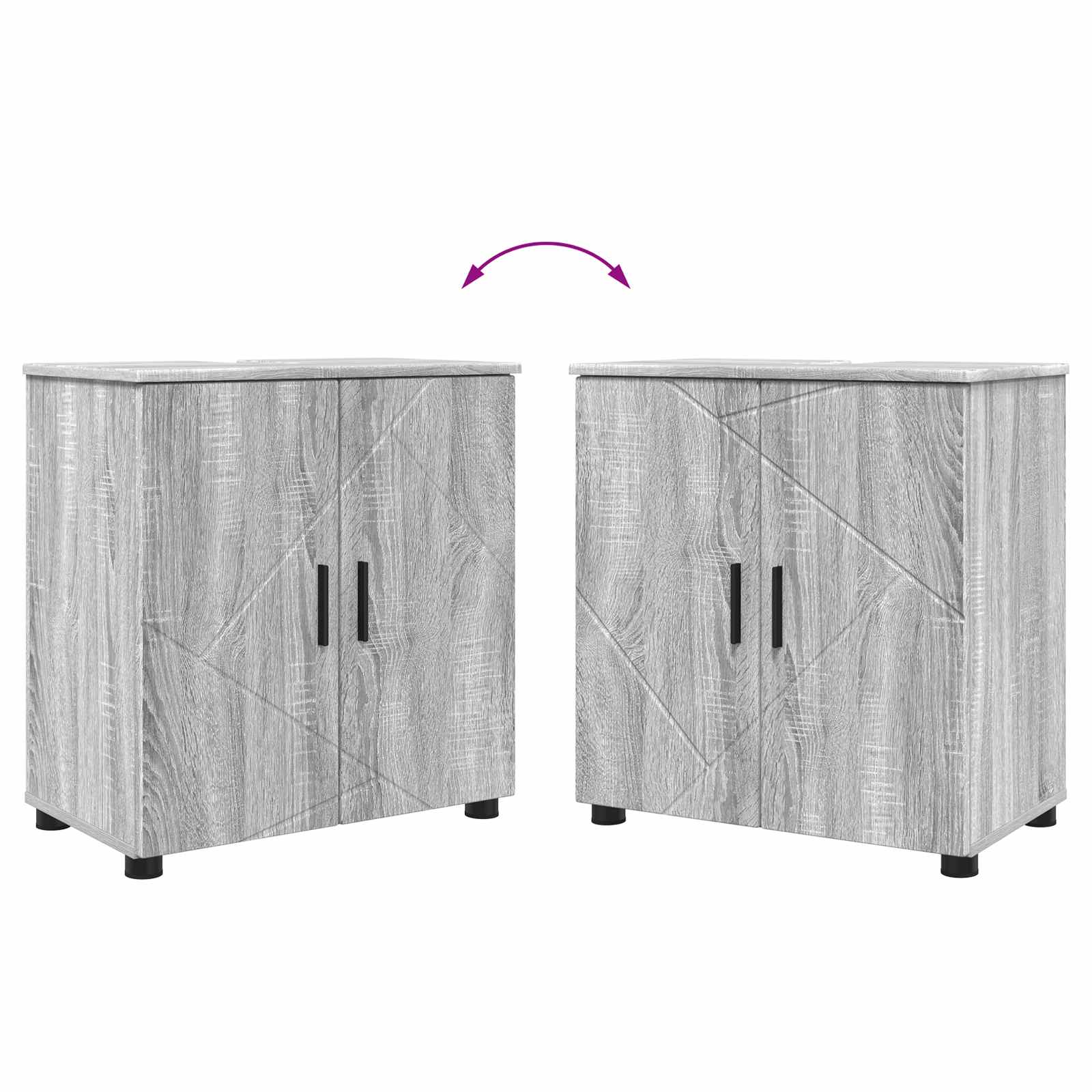Badezimmermöbel-Set 4 stk. Graues Sonoma 61 x 35 x 64 cm