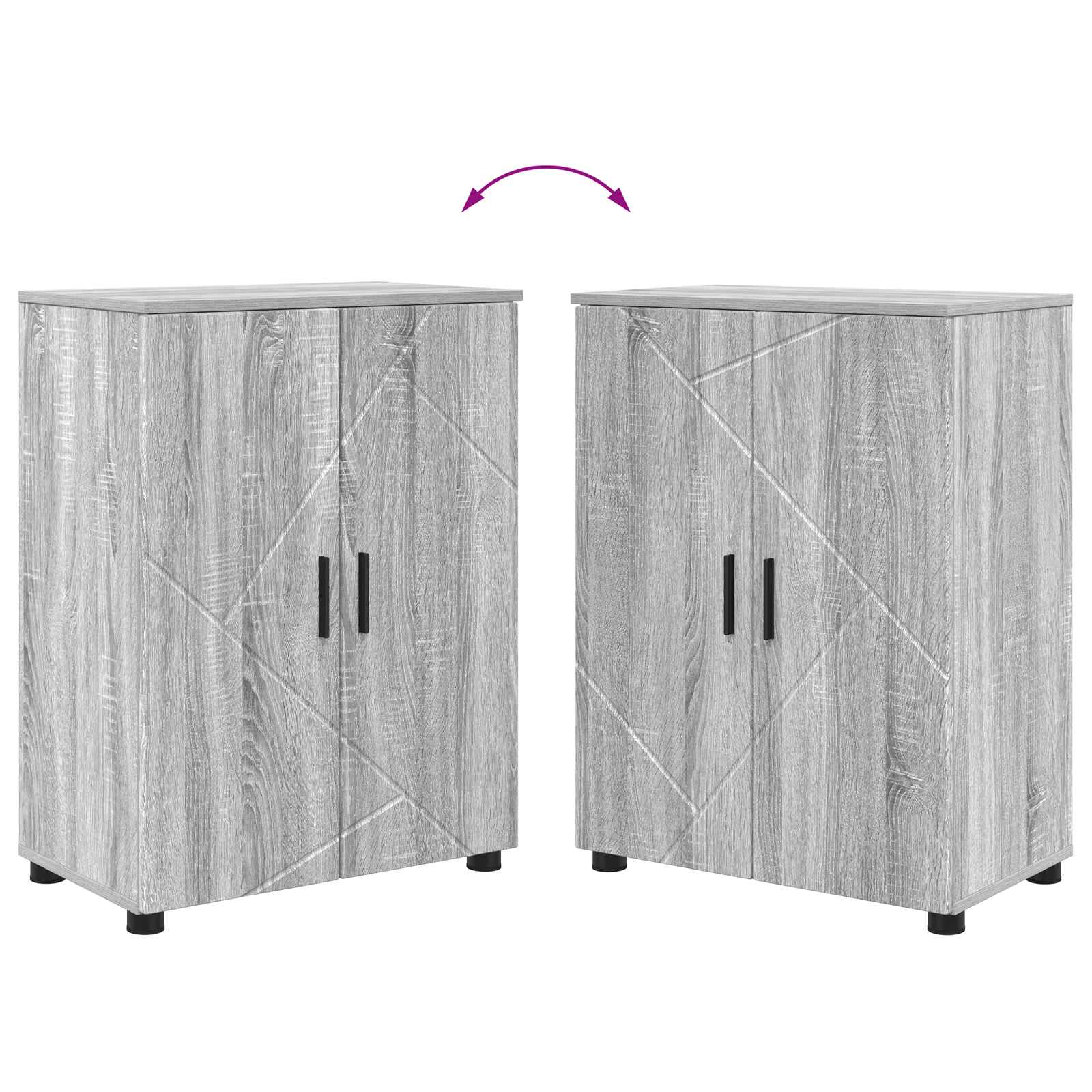 Badezimmermöbel-Set 4 stk. Graues Sonoma 61 x 35 x 64 cm