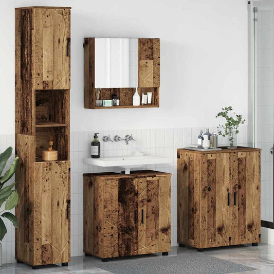 Badezimmermöbel-Set 4 stk. Altholz 61 x 35 x 64 cm