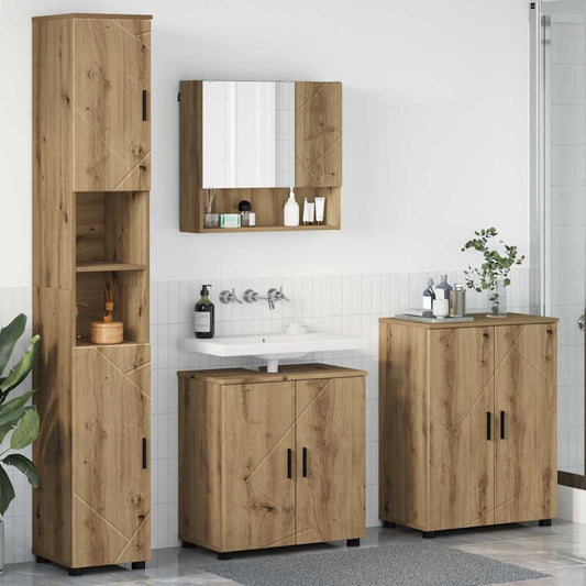 Badezimmermöbel-Set 4 stk. Artisan-Eiche 61 x 35 x 64 cm