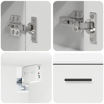 Badezimmermöbel-Set 2 stk. Weiß 76,5 x 35 x 64 cm
