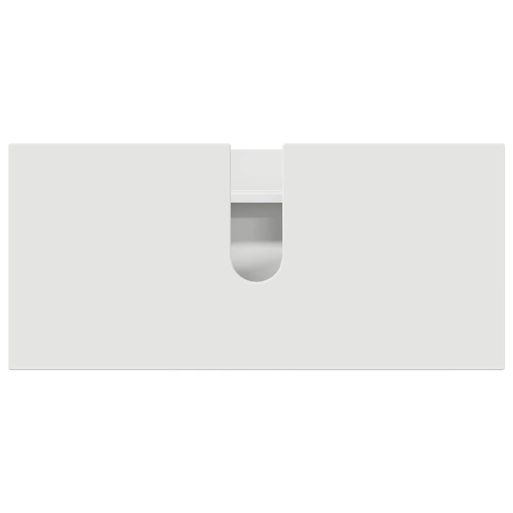 Badezimmermöbel-Set mit Regal 2 pcs Weiß Sperrholz und Metall