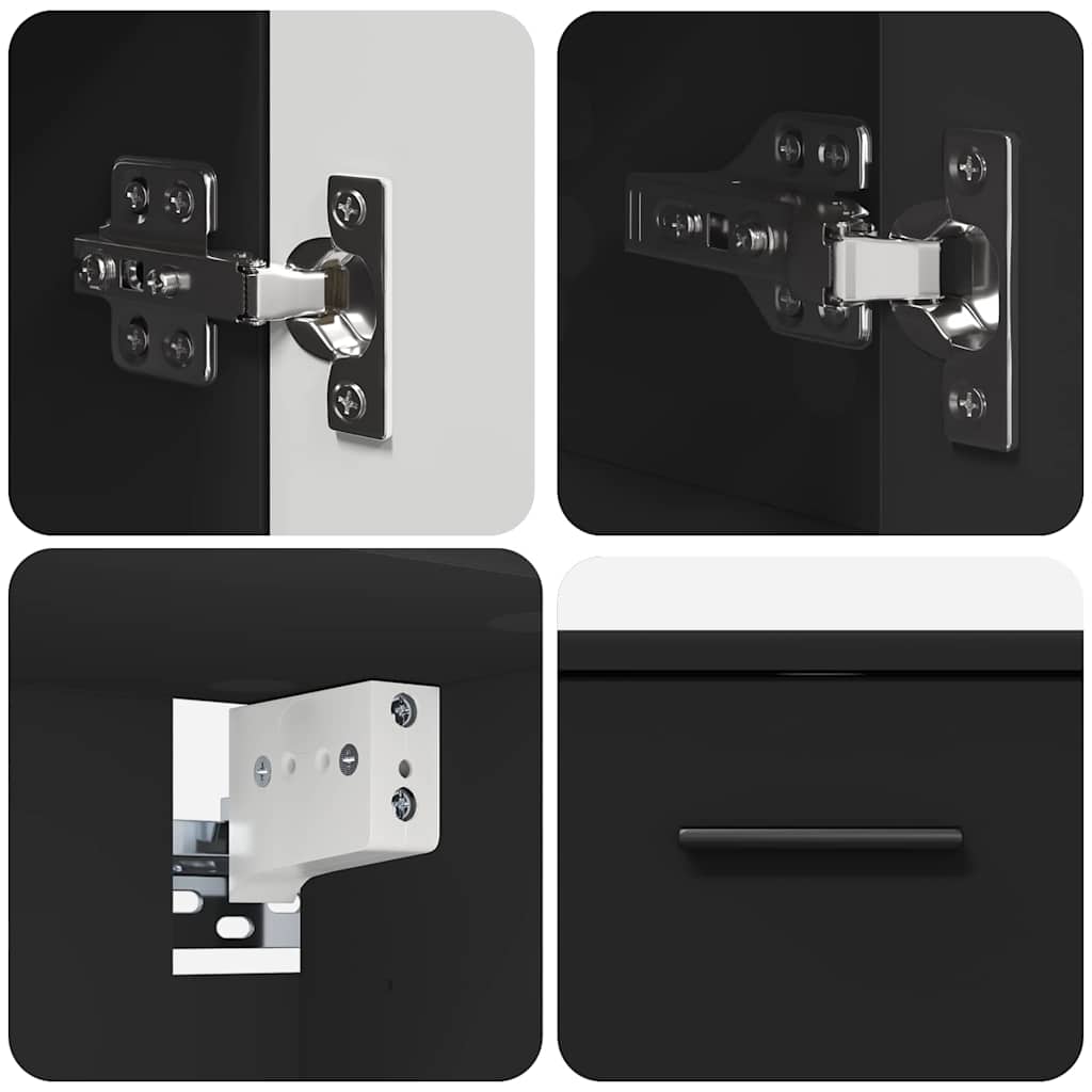 Badezimmermöbel-Set 2 stk. Schwarz 76,5 x 35 x 64 cm