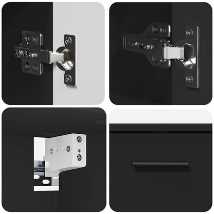 Badezimmermöbel-Set 2 stk. Schwarz 76,5 x 35 x 64 cm