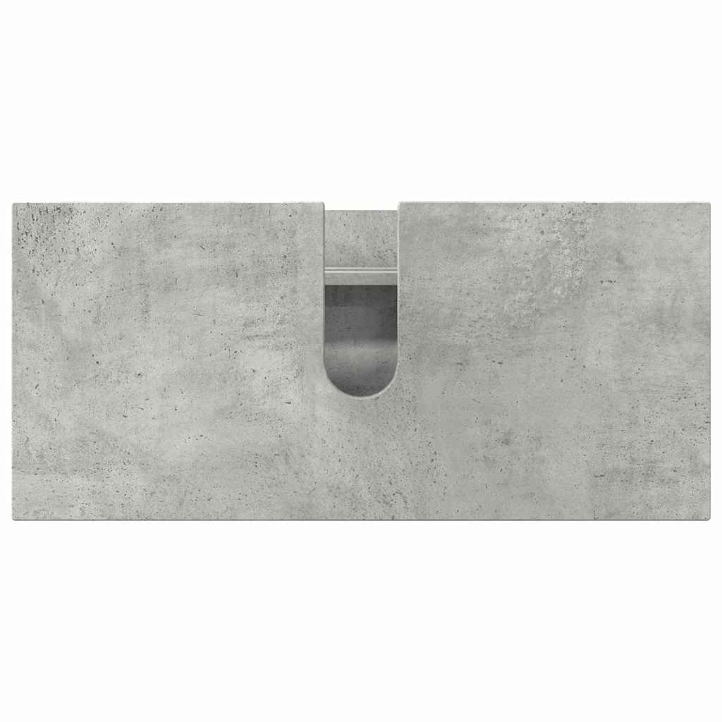 Badezimmermöbel-Set 2 pcs Beton Grau Sperrholz und Metall