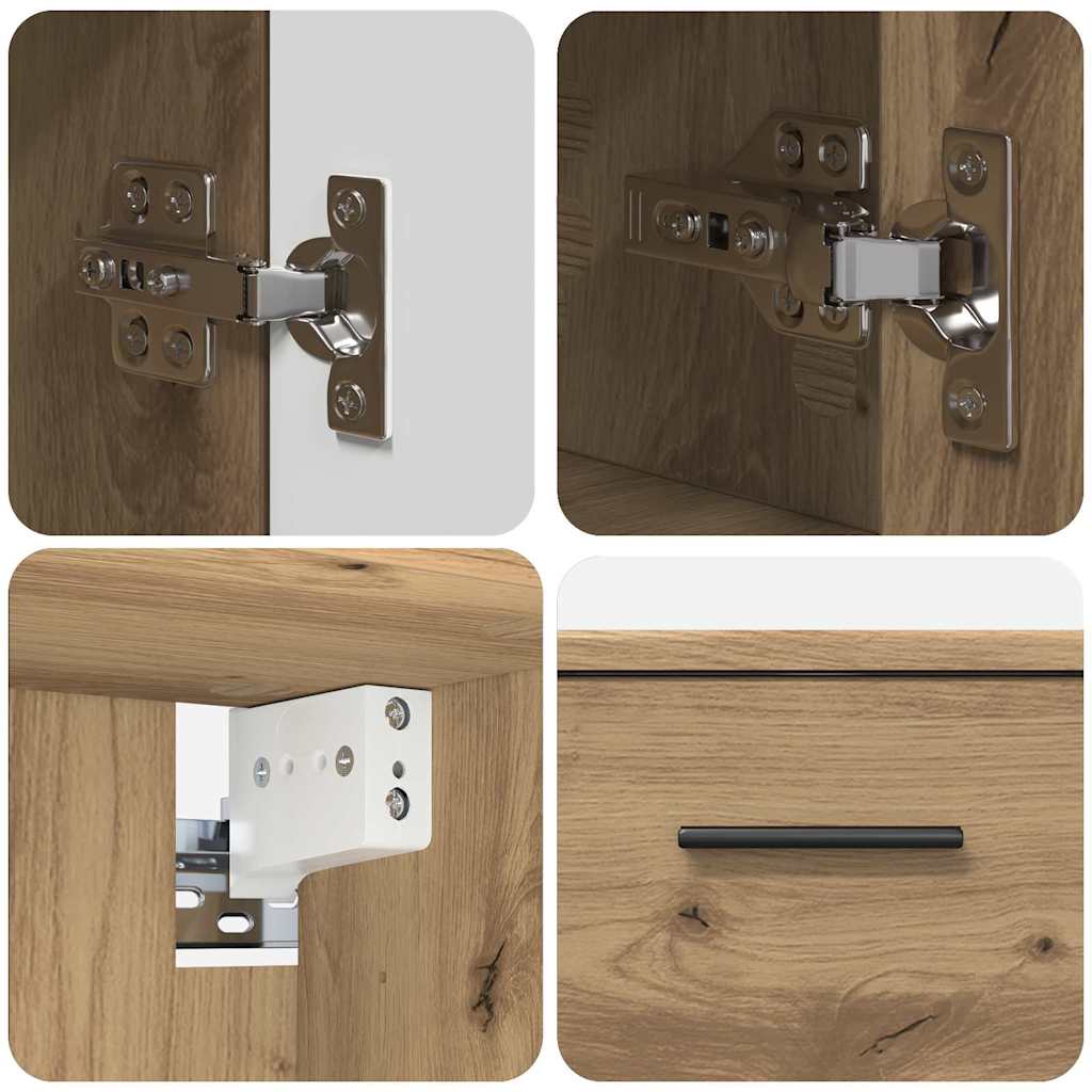 Badezimmermöbel-Set 2 Stk. Artisan-Eiche 76,5 x 35 x 64 cm