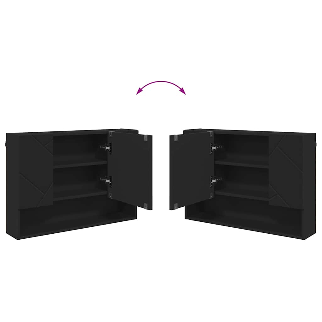 Badezimmermöbel-Set 3 stk. Schwarz 76,5 x 35 x 64 cm