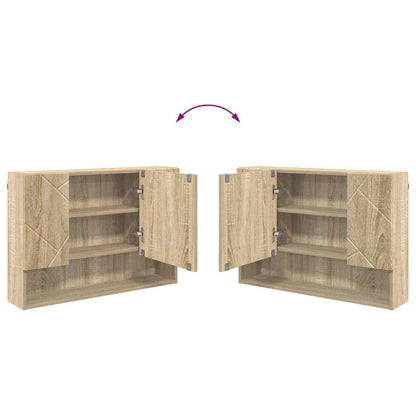 Badezimmermöbel-Set 3 stk. Sonoma-Eiche 76,5 x 35 x 64 cm