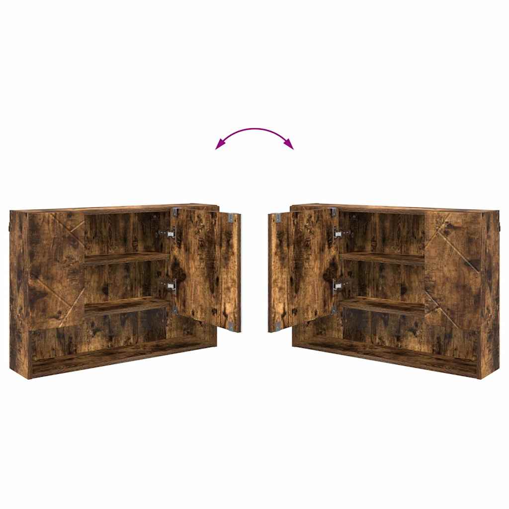 Badezimmermöbel-Set 3 stk. Geräucherte Eiche 76,5 x 35 x 64 cm