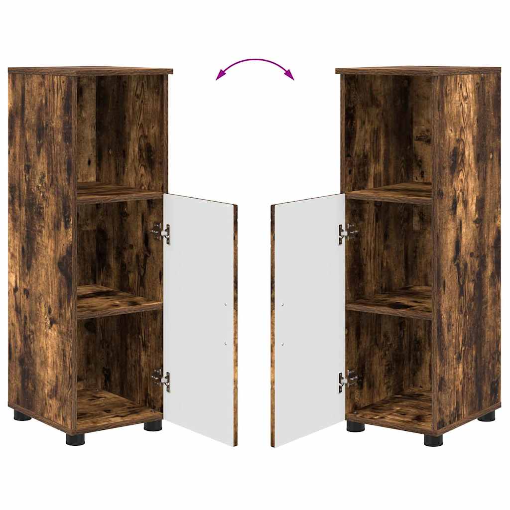 Badezimmermöbel-Set 3 stk. Geräucherte Eiche 76,5 x 35 x 64 cm