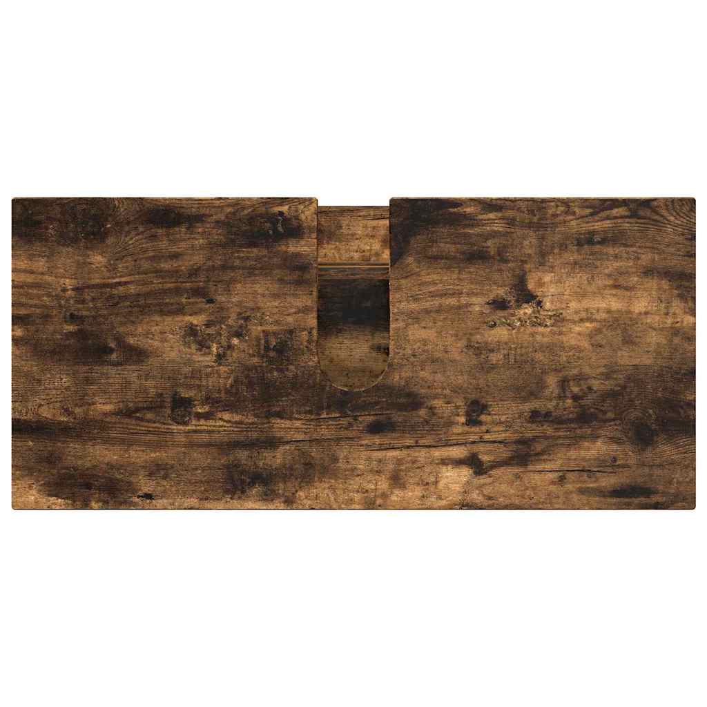 Badezimmermöbel Set mit Regal 3 pcs Räuchereiche Holzwerkstoff