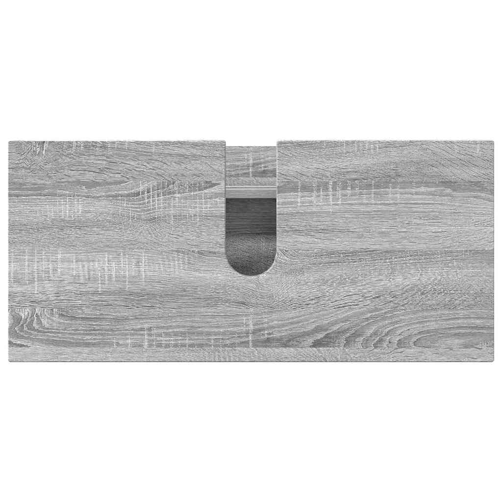 Badezimmermöbel Set mit Regal 3 pcs Grau Sonoma Holzwerkstoff