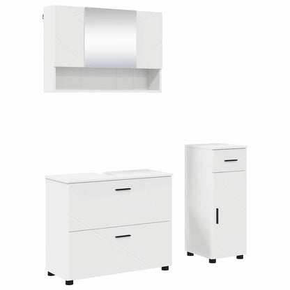 Badezimmermöbel-Set 3 stk. Weiß 76,5 x 35 x 64 cm