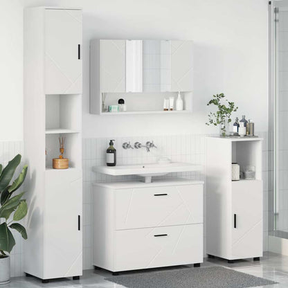 Badezimmermöbel-Set 4 stk. Weiß 35 x 30 x 192 cm