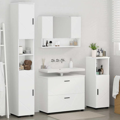 Badezimmermöbel-Set 4 stk. Weiß 35 x 30 x 192 cm
