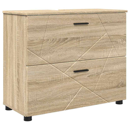 Badezimmermöbel-Set 4 stk. Sonoma-Eiche 35 x 30 x 192 cm