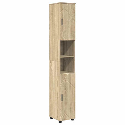 Badezimmermöbel-Set 4 stk. Sonoma-Eiche 35 x 30 x 192 cm