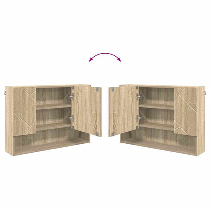 Badezimmermöbel-Set 4 stk. Sonoma-Eiche 35 x 30 x 192 cm