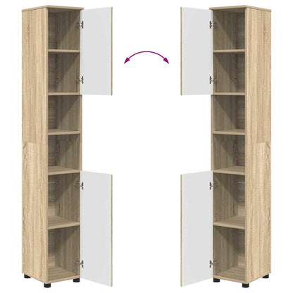 Badezimmermöbel-Set 4 stk. Sonoma-Eiche 35 x 30 x 192 cm