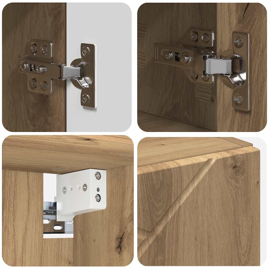 Badezimmermöbel-Set 4 Stk. Artisan-Eiche 35 x 30 x 192 cm