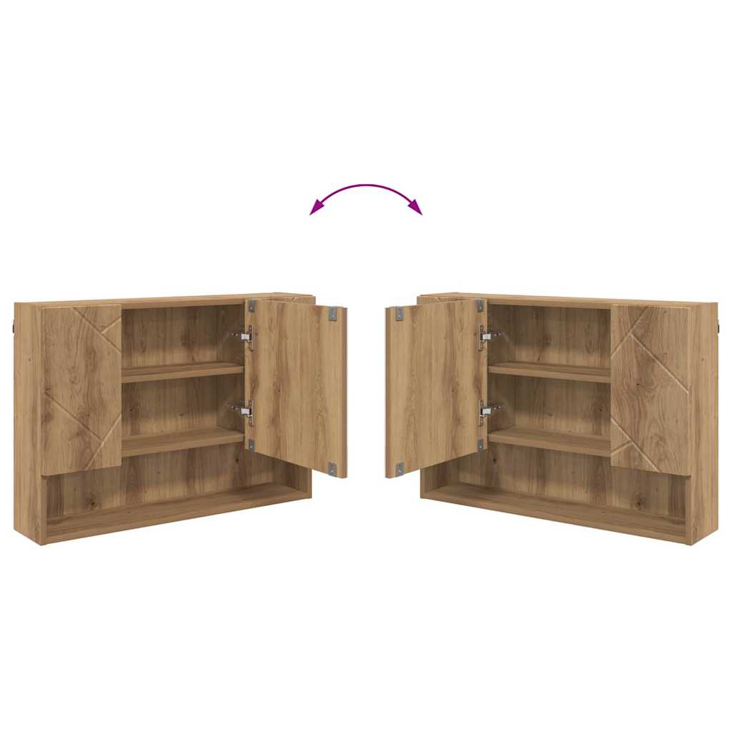 Badezimmermöbel-Set 4 Stk. Artisan-Eiche 35 x 30 x 192 cm