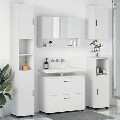 Badezimmermöbel-Set 5 stk. Weiß 35 x 30 x 192 cm