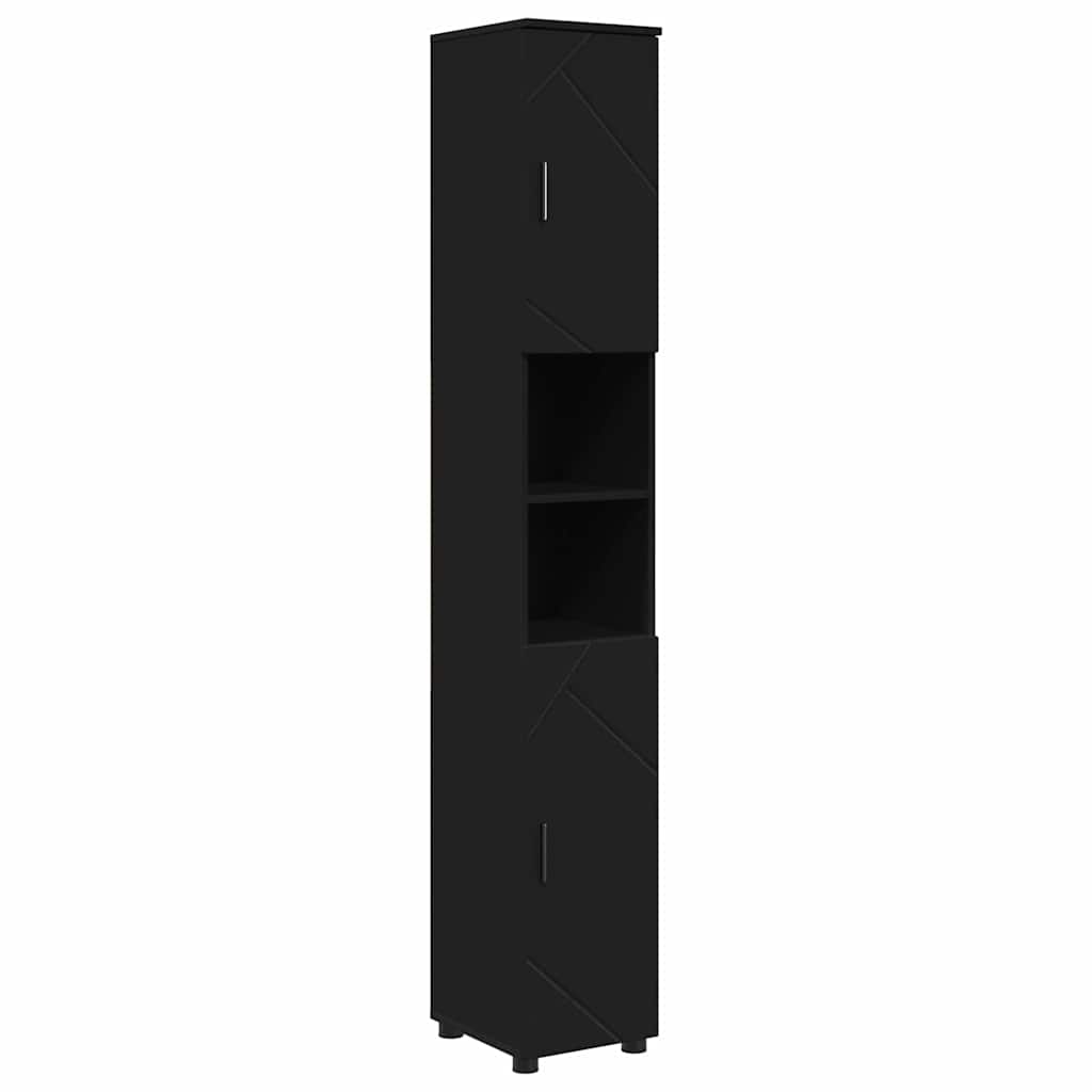Badezimmermöbel-Set 5 stk. Schwarz 35 x 30 x 192 cm