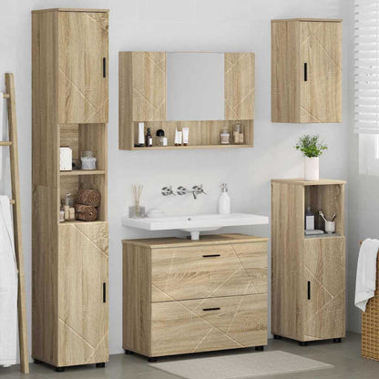 Badezimmermöbel-Set 5 stk. Sonoma-Eiche 35 x 30 x 192 cm