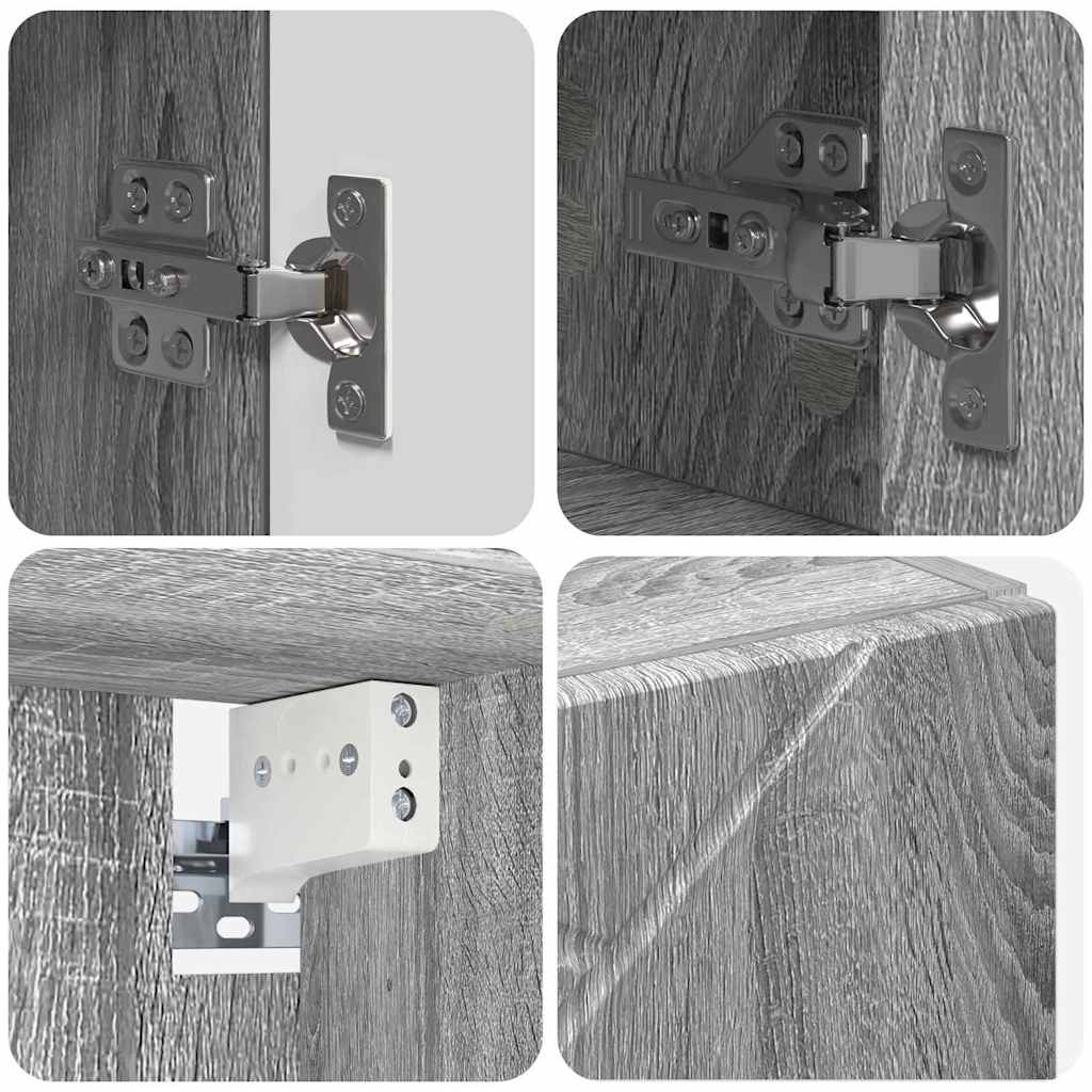 Badezimmermöbel-Set 5 stk. Graues Sonoma 35 x 30 x 192 cm
