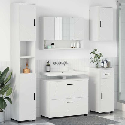 Badezimmermöbel-Set 5 stk. Weiß 35 x 30 x 192 cm
