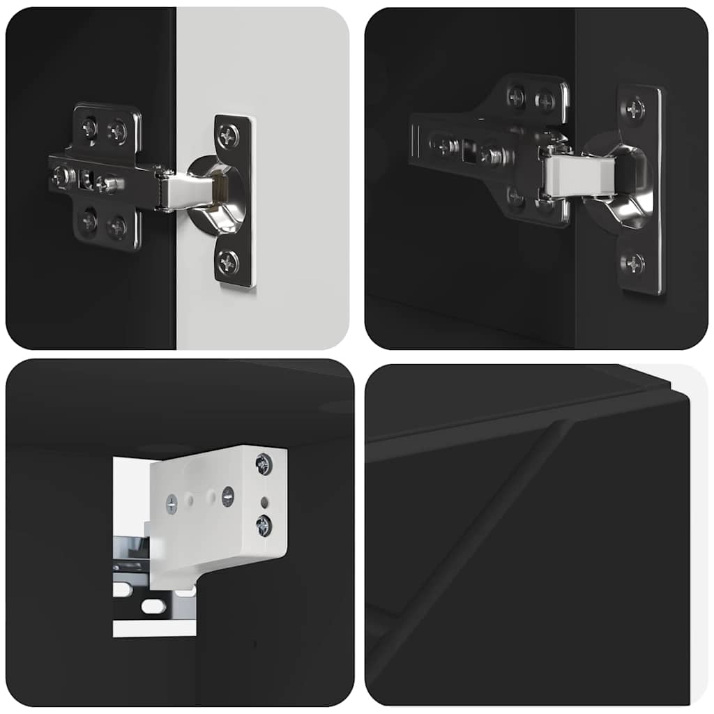 Badezimmermöbel-Set 5 stk. Schwarz 35 x 30 x 192 cm
