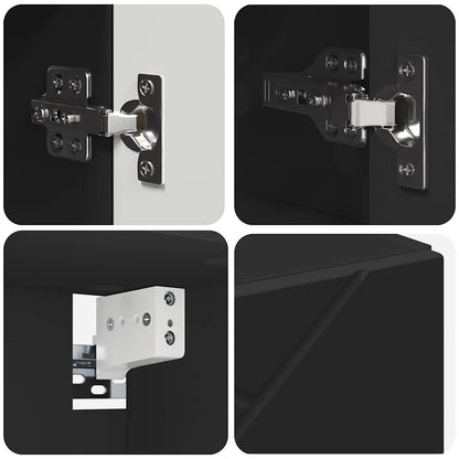 Badezimmermöbel-Set 5 stk. Schwarz 35 x 30 x 192 cm