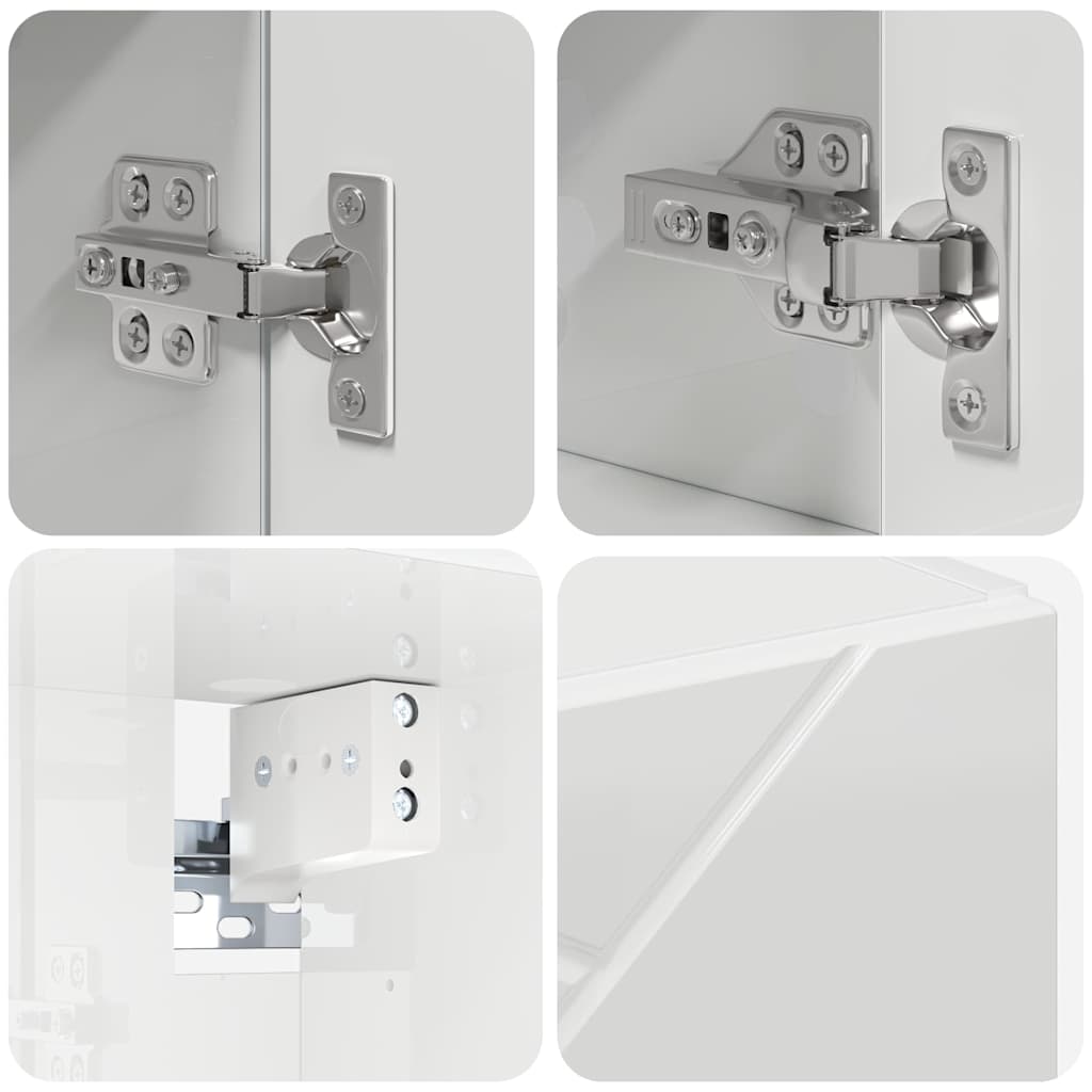 Badezimmermöbel-Set 5 stk. Hochglanz Weiß 35 x 30 x 192 cm