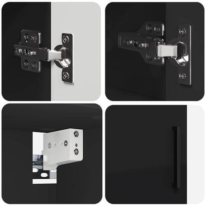Badezimmermöbel-Set 4 stk. Schwarz 35 x 30 x 192 cm