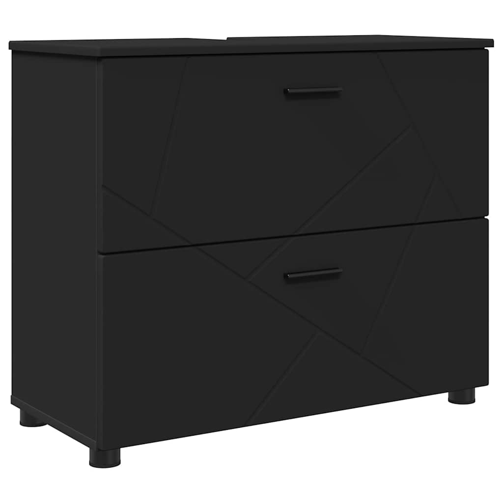 Badezimmermöbel-Set 4 stk. Schwarz 35 x 30 x 192 cm