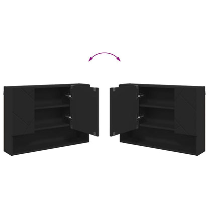 Badezimmermöbel-Set 4 stk. Schwarz 35 x 30 x 192 cm