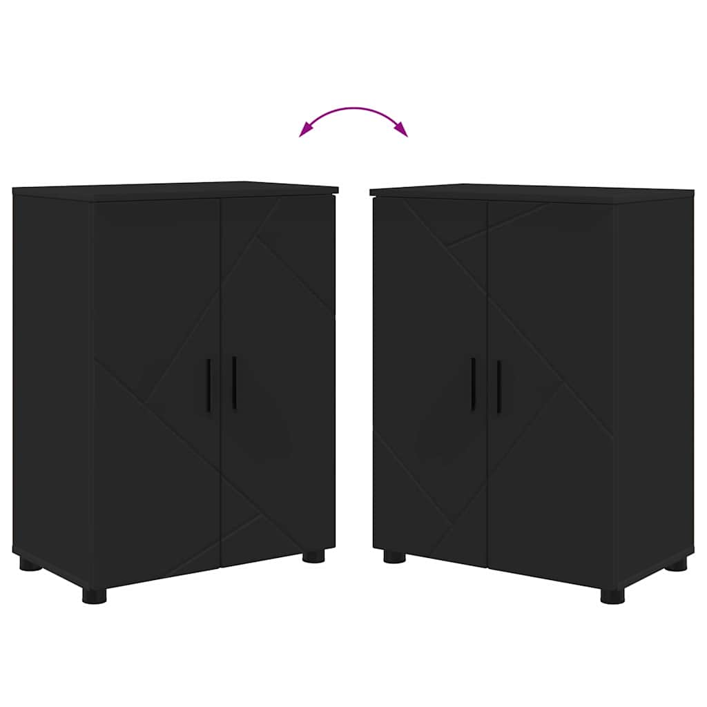 Badezimmermöbel-Set 4 stk. Schwarz 35 x 30 x 192 cm