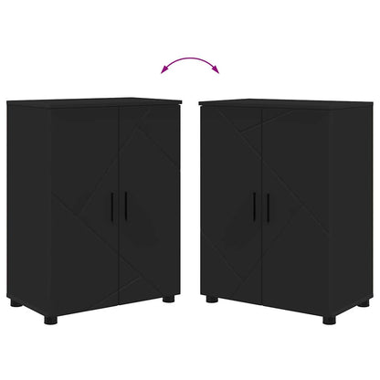 Badezimmermöbel-Set 4 stk. Schwarz 35 x 30 x 192 cm